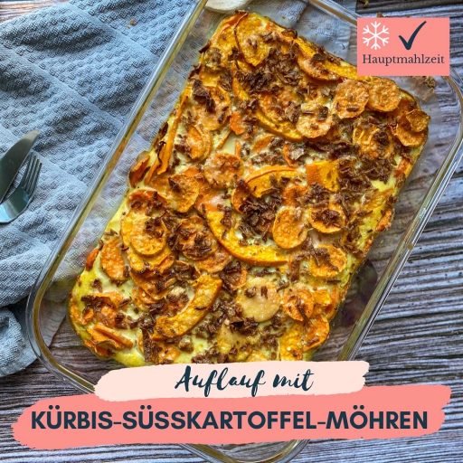 Auflauf mit Kürbis-Süßkartoffel-Möhren