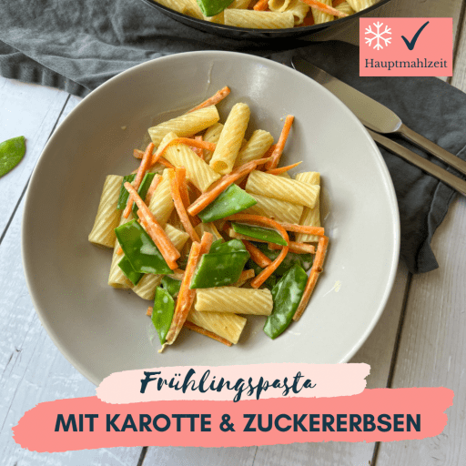Frühlingspasta mit Karotte & Zuckererbsen