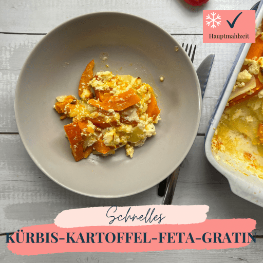 Kürbis-Kartoffel-Feta-Gratin