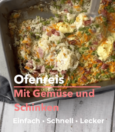 Ofenreis mit Gemüse und Schinken