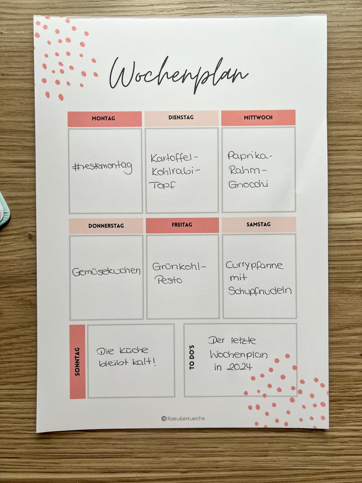 Wochenplan 51-2024